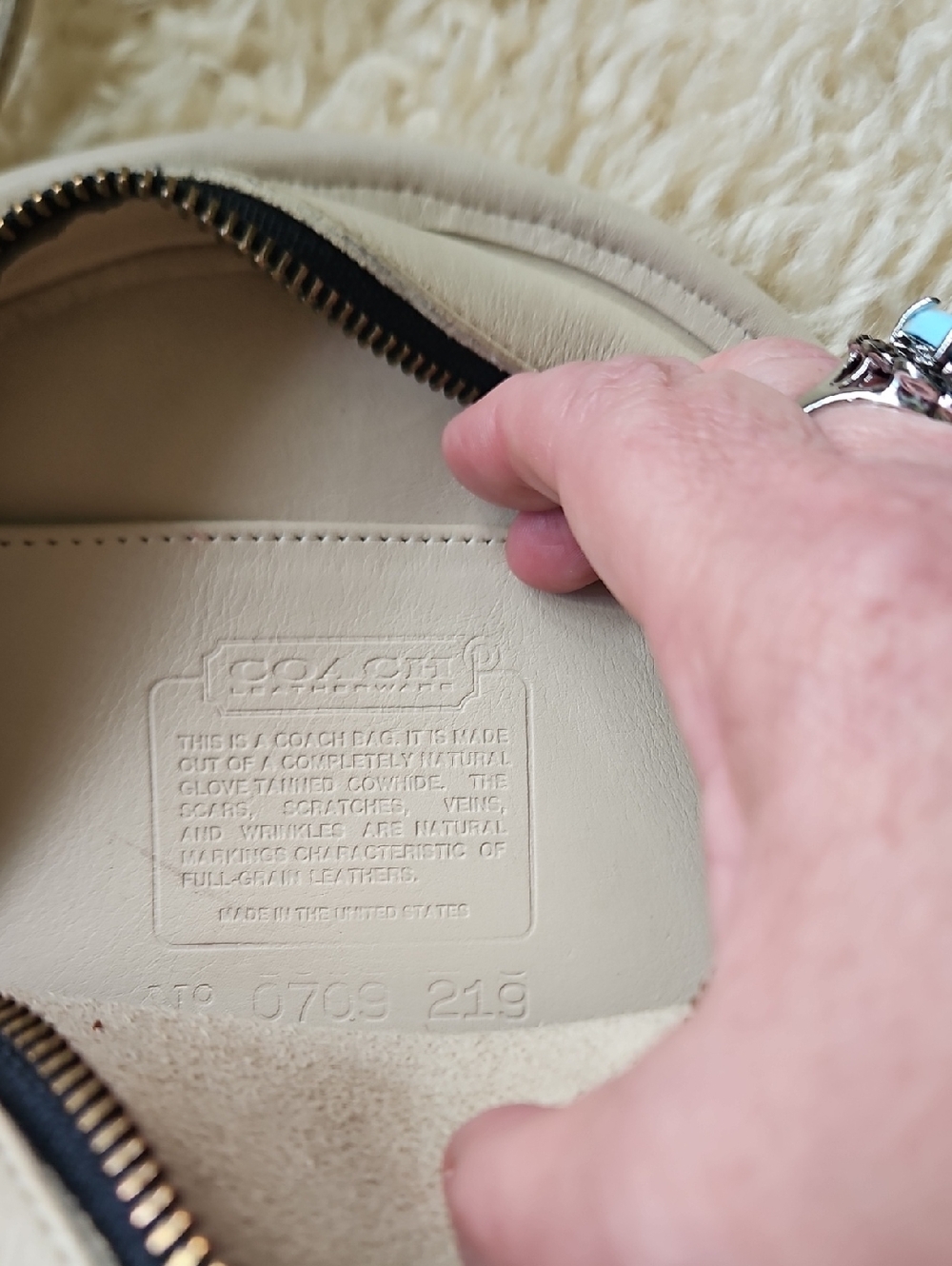 COACH Kimball Vintage Bone Leather Crossbody Bag - Minimal Half-Moon Design - Picture 5 of 10
